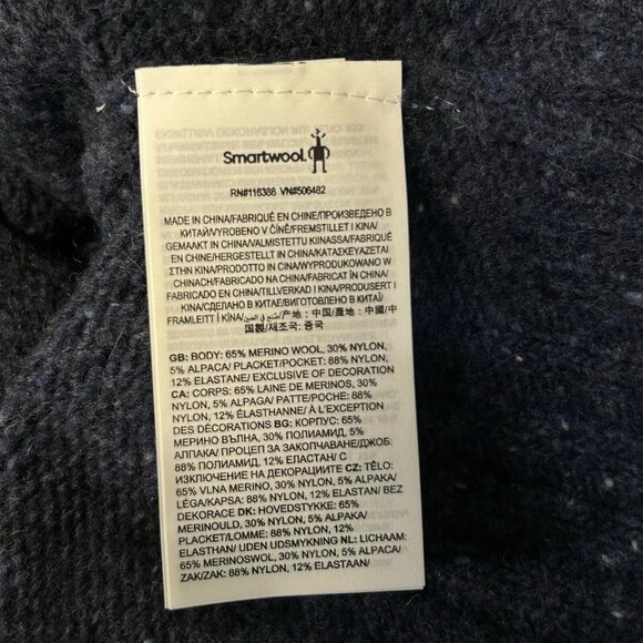 SmartWool Men's Heavy Henley Pull-over Sweater Size XXL Deep Navy Heather - Picture 11 of 12